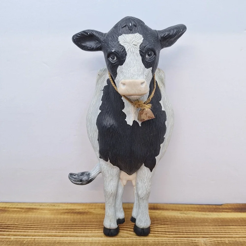 Vintage‎ Set Of 2 Black And White Cow Wall Decor Bells 3D Raised